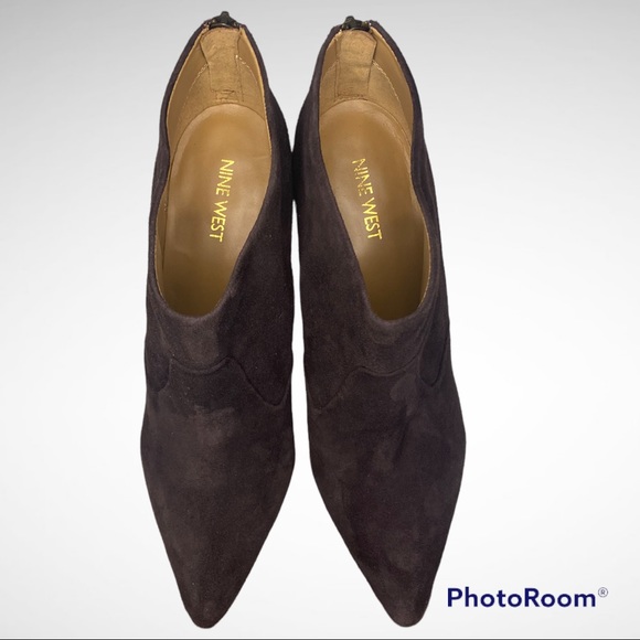 Nine West Swarm suede heeled booties Sz 9 - Picture 7 of 11